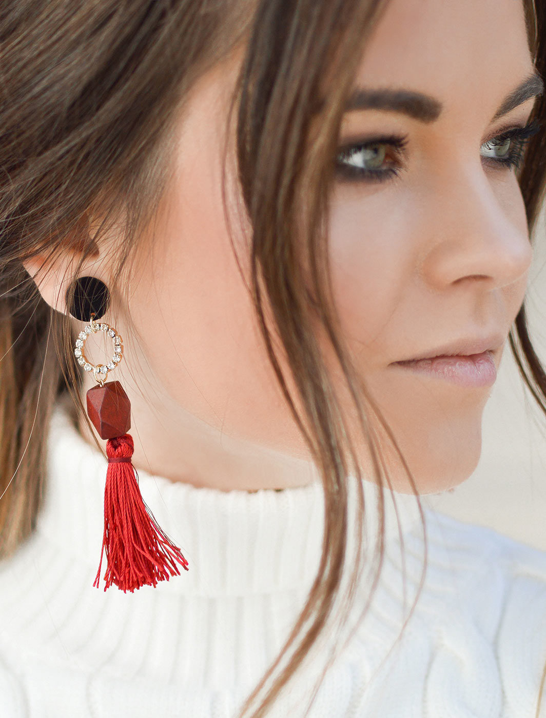 Red Tassel Earrings